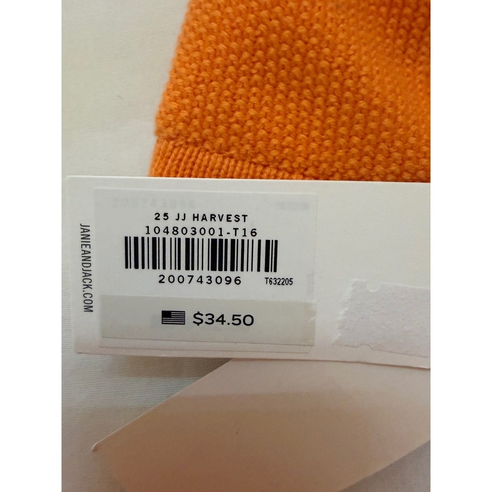 New Janie and Jack Harvest Pumpkin Sweater Romper and Hat Set Orange 18-24 Mo - Picture 11 of 11